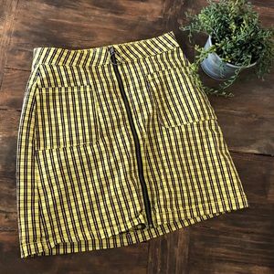 Arizona Jean Company Yellow Plaid ZIP Skirt